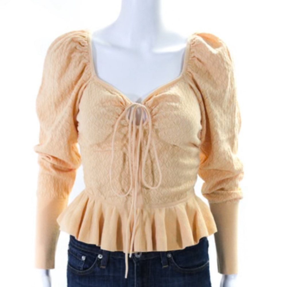 Ulla Johnson Leland Pointelle Knit Top In Honey Peach Women's Size Small NWT